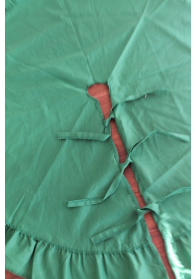 Yeşil Pileli Yılbaşı Ağaç Altı Örtü 100 Cm - Christmas Tree Skirt
