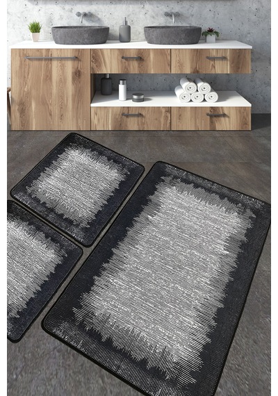 Esper Banyo Halısı Djt 3 Lü Set Banyo Halısı Paspas Yıkanabilir Kaymaz Çok Renkli