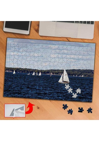 Denizde Yelkenli Tekneler 240 Parça Puzzle Yapboz Tablo-422059