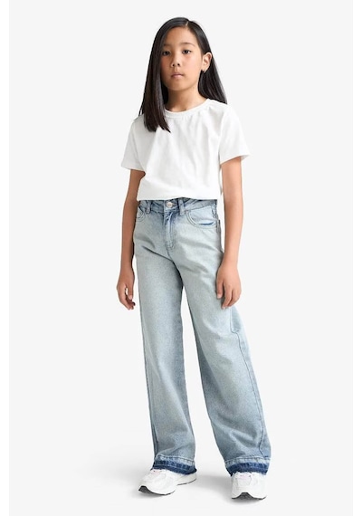 Defacto Kız Çocuk 90s Wide Leg Geniş Paça Jean Pantolon F7540a825aunm39 Mavi