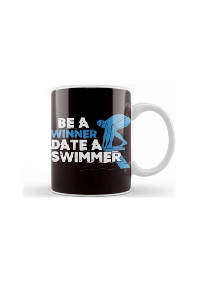 Funny Be Winner Date Swimmer Swimming Pool Athlete Coach Kupa Bardak Porselen Karışık