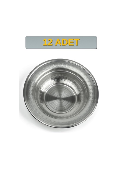 Binbir Trend 11,5 Cm Yanaklı Krom Çelik Zeytinlik Ve Kahvaltılık Kase 95 Ml Meze, Reçel, Sos Kasesi -kase1158 12 Adet