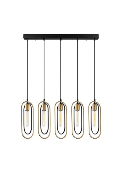 Tr Metal Gövdeli 5'li Sarkıt Avize Modern Tasarım Mutfak Ve Salon İçin, Siyah-2061 Diğer