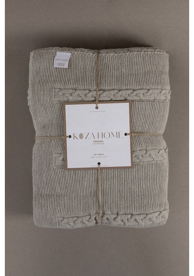 Trenza Vizon Çift Kişilik Battaniye 200x220 15035 Vizon