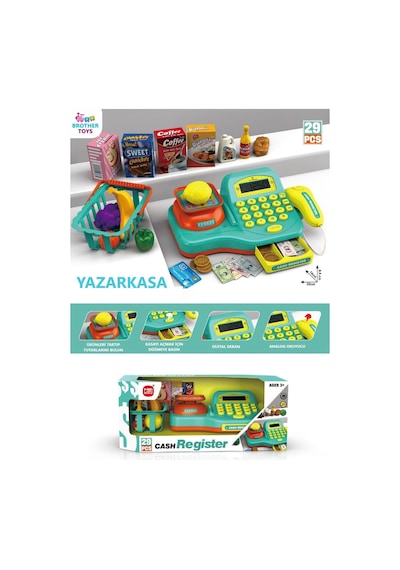 29 Parçalı Terazili Sesli Işıklı Hesap Makineli Barkod Okuyuculu Yazar Kasa Market Yazarkasa Pos