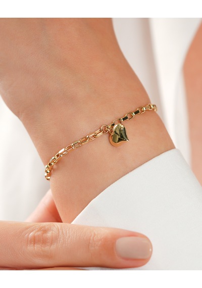 Debora Jewelry 14 Ayar Altın Kalpli Bileklik