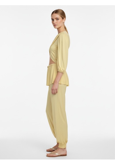 Xint Sarı Doğal Dökümlü Oversize Pantolon 470533