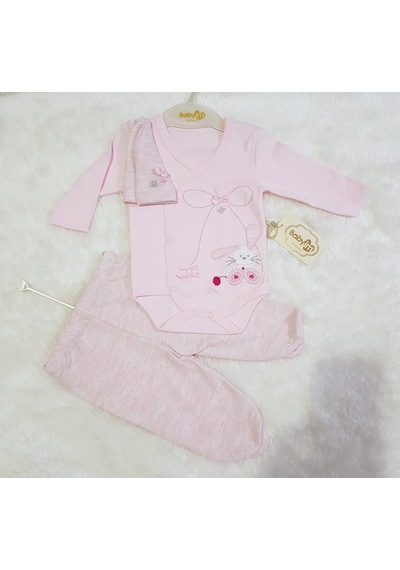 Candysbebe Kız Bebek Pembe Patikli Takım Pembe