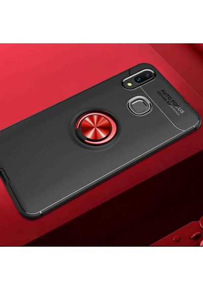 Huawei P Smart 2019 Kılıf Zore Ravel Silikon Kapak Siyah-Kırmızı