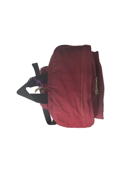 Old Cotton Cargo Kaliteli Salaş Küçük Boy Siyah Vintage Disayn Günlük Sırt Gezi Çantası 25x30cm Bordo