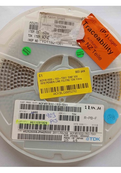 Acf451832-153-td01 15nf 50v 1812 Power Lıne Filitre Tdk Filitre 19 Adet