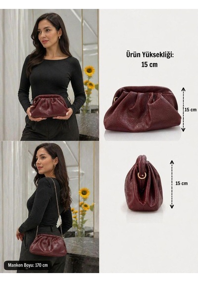 Moda Çınar Şık El Ve Kol Çantası Yeni Sezon Bordo