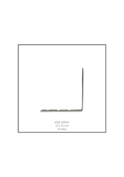 Köşe Gönye, Sac Gönye, 15 X 75 Mm 10 Adet Metalik
