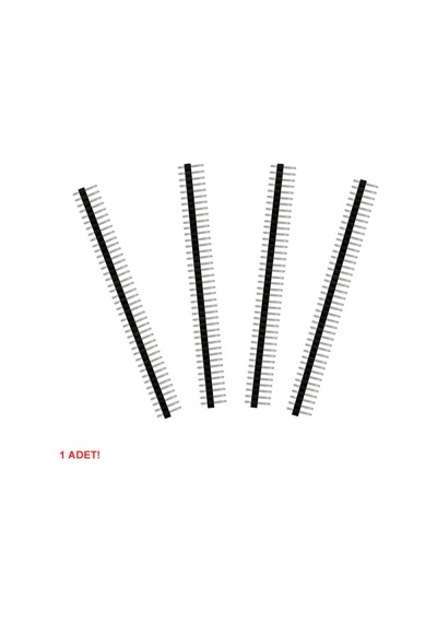 5 Adet 1x40 Pin Erkek Header Tek Sıra 2.54mm 180 Derece Kırılabilir Bölünebilir Konnektör Soket