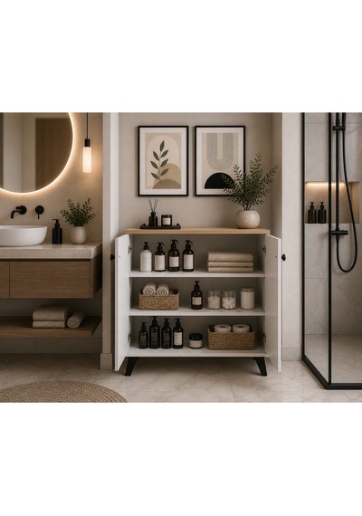 Bucak Model 2 Kapaklı Çok Amaçlı Dolap Ayakkabılık Kitaplık Banyo Dolabı Mutfak Dolabı Çok Renkli