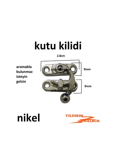 Kutu Kilidi 4 Adet Nikel Sandık Kilidi Hobi Kilit Emniyet Kilidi