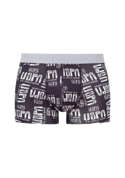 U.S. Polo Assn. Erkek Gri Melanj 2 Li Boxer 80358 Baskılı - Gri Melanj
