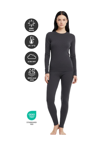 Thermoform Artica Unisex Termal İçlik Set Antrasit Renkli