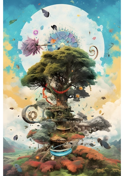 Rüya Gibi Yaşam Ağacı Anime/fantasy Stil Tasarım