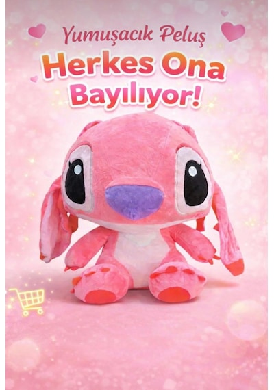 Stitch Peluş Oyuncak 30 Cm Yumuşak Hediyelik Sevimli Oyun Ve Uyku Arkadaşı Orta Boy Pembe
