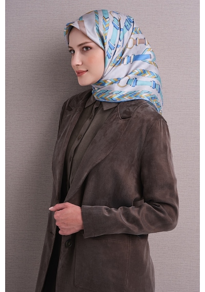 Armine Sura İpek Eşarp 2026-2027 - Sonbahar Kış-asm07 Gümüş