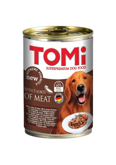 Tomi 5 Çeşit Kırmızı Etli Konserve Köpek Maması 400 G