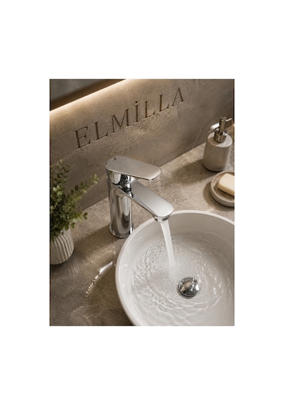Lüx Krom Sabit Lavabo Bataryası Premium Tasarım Ağır Gövde Çift Su Girişli Lavabo Bataryası Çeşmesi Musluğu