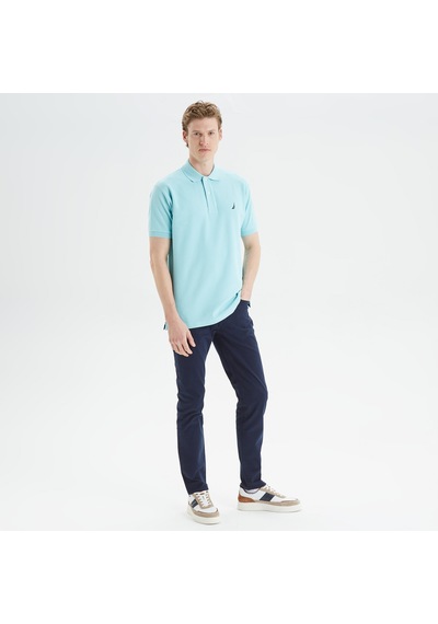 Nautica Erkek Mavi Classic Fit Polo Düz K35000t Mavi
