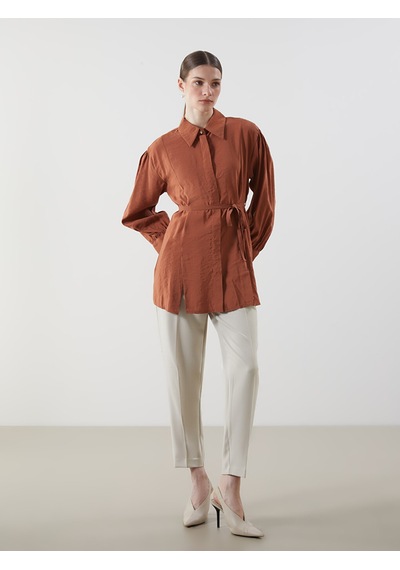 Lcw Modest Pembe Loose Fit Kadın Gömlek Tunik