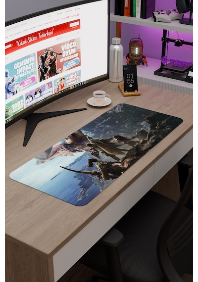 Monster Hunter: World Dikişli Kauçuk Oyuncu Mousepad V1 - 70x30 Xl Gaming Mouse Pad