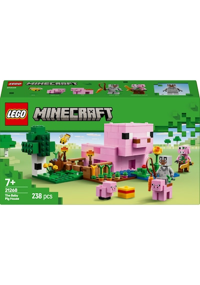 LEGO® Minecraft® Yavru Domuz Evi 21268 - 7 Yaş ve Üzeri Macera Oyunları Seven Çocuklar için Yaratıcı Oyuncak Yapım Seti (238 Parça)