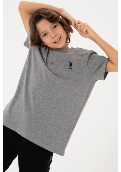U.s. Polo Assn. Erkek Çocuk Gri Melanj Tişört Basic 50295504-vr086 Gri Melanj