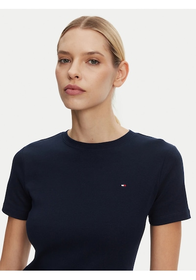 Tommy Hilfiger Logo Nakışlı Kadın T-shirt Lacivert