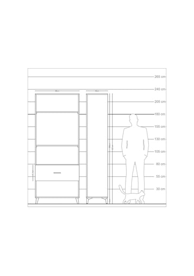 Arges Dolap 3 Raflı Tek Çekmeceli 88x30x221 Çam-aytaşı Atlas Çam