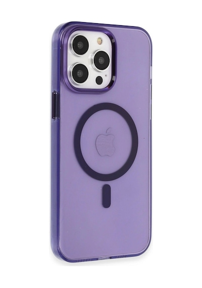 Apple İphone 14 Pro Max Kılıf Tron Şeffaf Magsafe Kapak - Derin Mor 0.2M-Çok Renkli