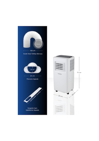 Woox FDPH26-2029ZR5 9000 BTU Taşınabilir Mobil Klima