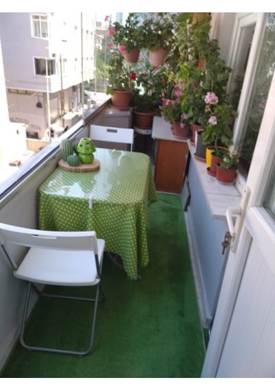 Yeşil Protokol Halı Özel Kesim Kaymaz Tabanlı Balkon Halısı (428913235)