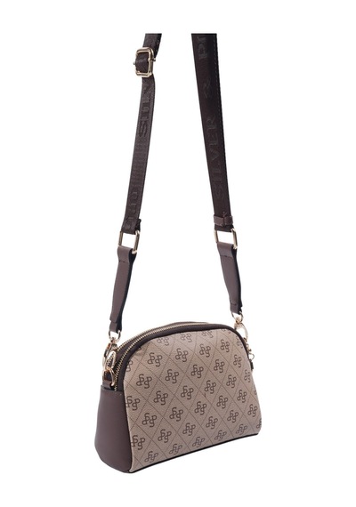 Silver Polo Sp1144 Kadın Çapraz Çanta Monogram Koyu Bej-kahve