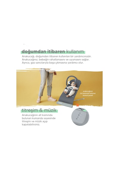 Huggy Wave Bebek Hareket Ettikçe Sallanabilen Müzikli Anakucağı