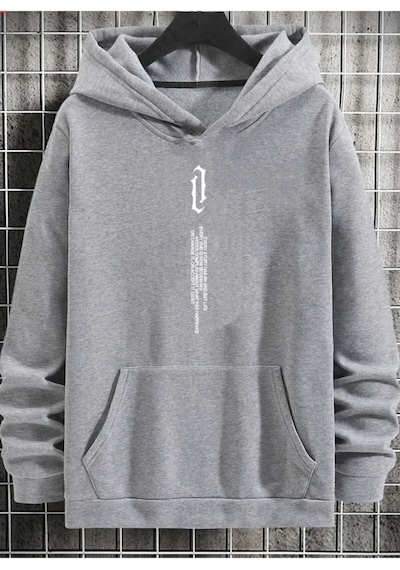 Kozia Outdoors Baskılı Oversize Unisex Sweatsirt Gri