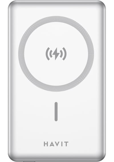 Havit PB5203 10000mAh 20 W Magsafe Ultra İnce Manyetik Kablosuz Powerbank Gri