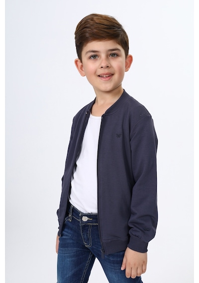 Toontoy Kids Toontoy Erkek Çocuk Kolej Yaka Fermuarlı Cepli Nakış Baskılı Örme Hırka - 2 İplik Füme Toontoy Kids Toontoy Erkek Çocuk Kolej Yaka Fermuarlı Cepli Nakış Baskılı Örme Hırka - 2 İplik Füme
