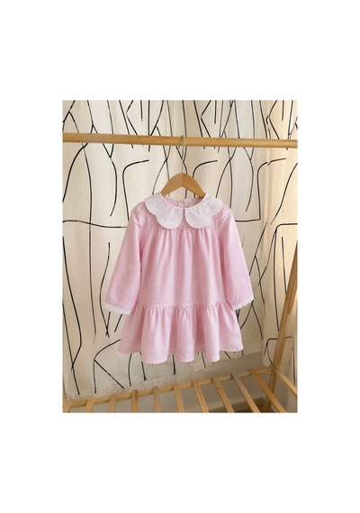 Unicornkids Keten Pembe Elbise Pembe Pembe