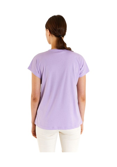U.S. Polo Assn. Kadın Baskılı T-shirt Lila