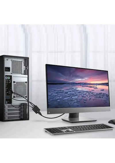 Vga To Hdmı Çevirici Adaptör 3.5 Mm Ses Girişli Hdmı Çıkışı Vga Ya Dönüştürmez