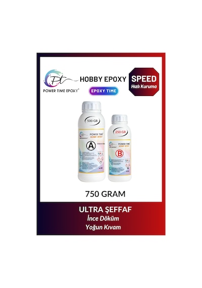 750 Gram Hobi Epoksi Speed/ Hızlı Kuruma/ Şeffaf Epoksi Reçine Ince Döküm