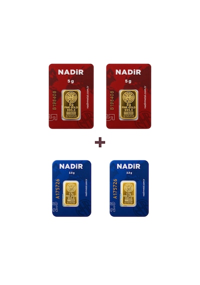 Nadir Gold 24 Ayar 15 Gram Külçe Altın 2 Adet 5 Gram Külçe Altın + 2 Adet 2,5 Gram Külçe Altın