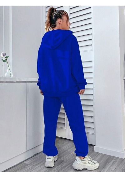 Happiness Eşofman Takımı Sweatshirt Jogger - Sax Mavi Baskılı Oversize Şardonlu Kapüşonlu Saks Mavi-273045 Happiness Eşofman Takımı Sweatshirt Jogger - Sax Mavi Baskılı Oversize Şardonlu Kapüşonlu Saks Mavi-273045
