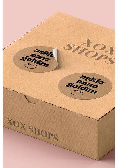 Aşkla Sana Geldim Kraft Sticker 3x3cm St2264 Çok Renkli
