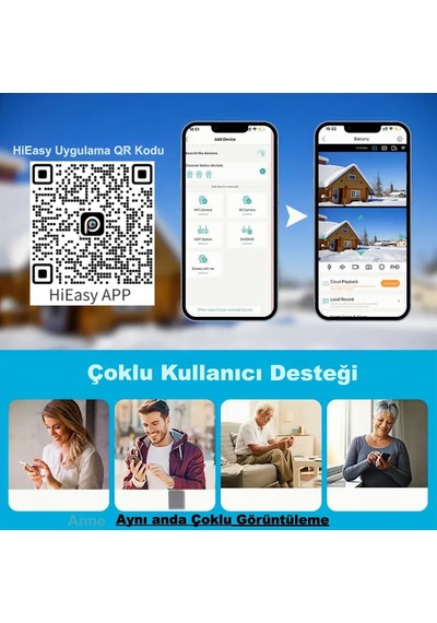 3dcool 3d-1200wf Hieasy 4mp 2 Kameralı Pt Hareketli Wi-fi Kablosuz Kamera